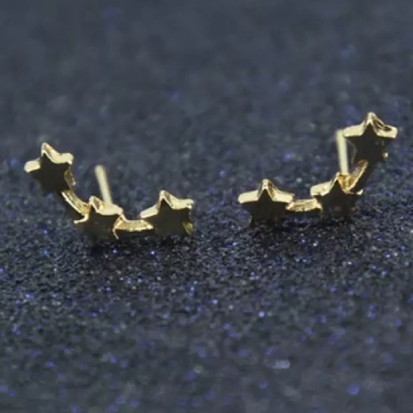 NEW!💙💎💛💫⭐️GOLDEN STARS STUDS!⭐️💫💛💎💙LOVELY! - Picture 2 of 6